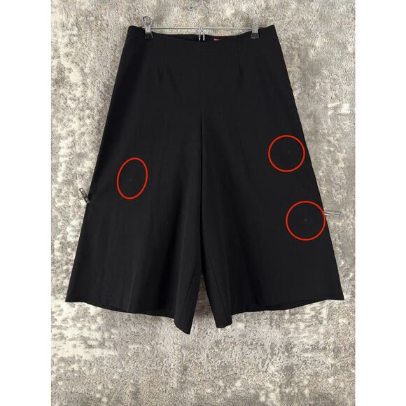 Sunny Leigh Womens Size 6 Cropped Wide Leg Sequin Pants Black Zip Stretch Casual - Picture 2 of 12